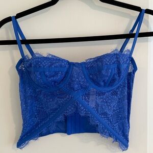 Urban Outfitters | Out from Under Royal Blue Lace Bustier Corset Top, Medium
